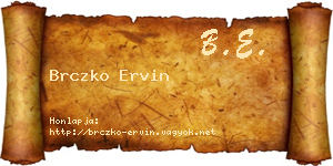 Brczko Ervin névjegykártya